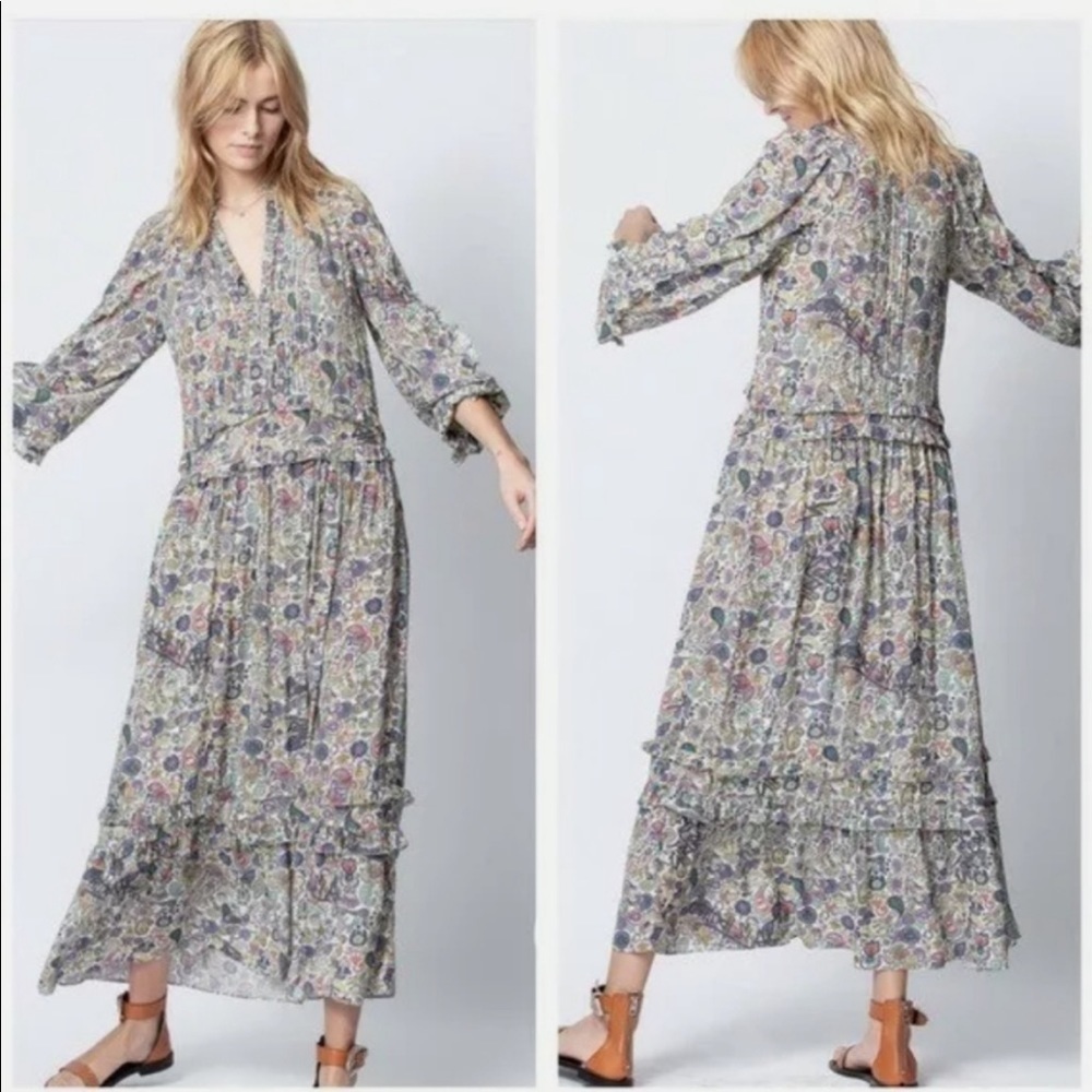 Zadig & Voltaire realize print paisley Mandala long maxi dress